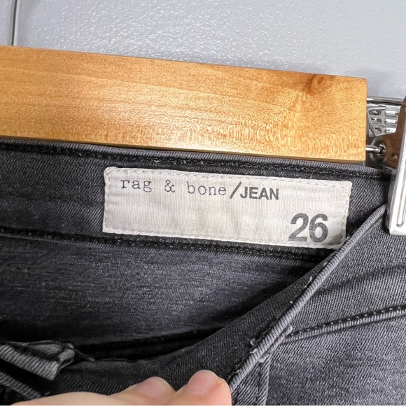 RAG & BONE Washed Black Moto Style Skinny Jeans - Picture 4 of 5